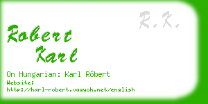 robert karl business card