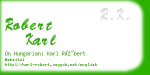 robert karl business card